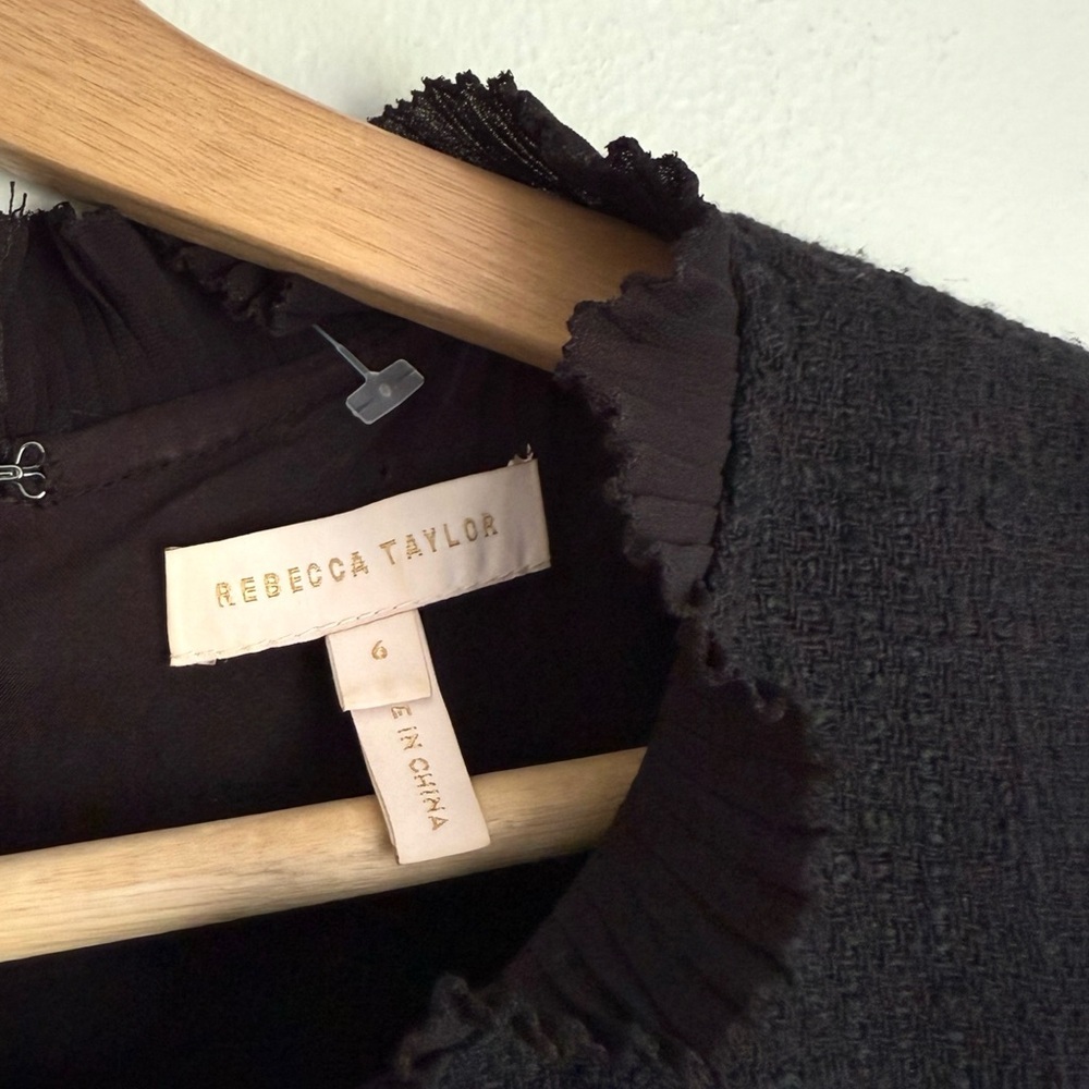 Rebecca Taylor • Clare Short Sleeve Tweed Dress in Black - Picture 11 of 12